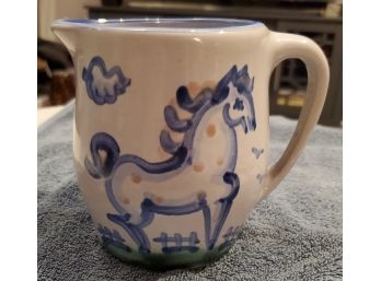 M. A. Hadley Pottery Country Horse Pitcher 'The End'  5 1/4' Tall