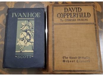 Two Antique Books:'David Copperfield' By Charles Dickens & 'Ivanhoe' By Sir Walter Scott 1946 Edition
