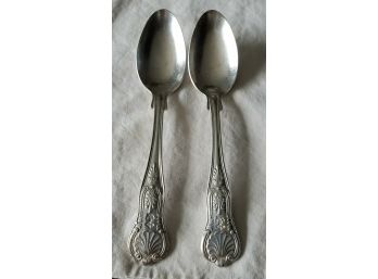 Two (2) United States Navy Teaspoons Marked With An Anchor And 'U.S.N.'. International Silver Co
