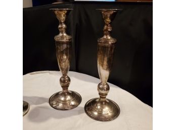 Villeroy & Bach  From International Silver Co. Silver Plate Candlestick Holders - One Pair 12 3/4' Tall