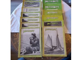Antique Lot Of 13 MotorBoat Magazines  April 23, 1923 Til June 25, 1926 -Interesting Articles & Fantastic Ads