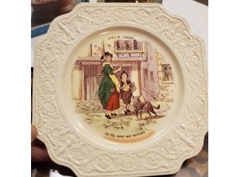 Crown Devon Collector's Plate - 'cries Of London - Do You Want Any Matches' Full Color 10 1/4' Wide