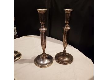 International Silver Co. Silver Plate Candlestick Holders - One Pair 11 1/2' Tall