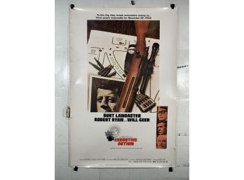 Vintage Large One Sheet Rolled Movie Poster Executive Action 1973