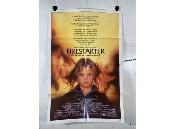 Vintage Folded One Sheet Movie Poster Firestarter 1984