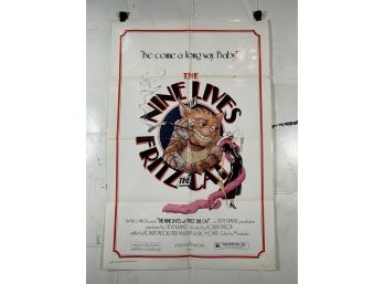 Vintage Folded One Sheet Movie Poster The Nine Lives Of Fritz The Cat 1974