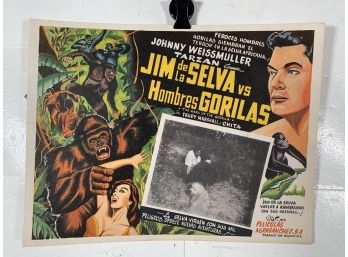 Vintage Movie Theater Lobby Card Tarzan Mark Of The Gorilla 1950