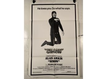 Vintage Folded One Sheet Movie Poster Simon 1980