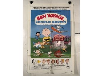 Vintage Folded One Sheet Movie Poster Bon Voyage Charlie Brown