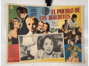 Vintage Movie Theater Lobby Card Village Of The Damned 1960