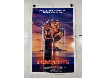Vintage Folded One Sheet Movie Poster Force Five 1981