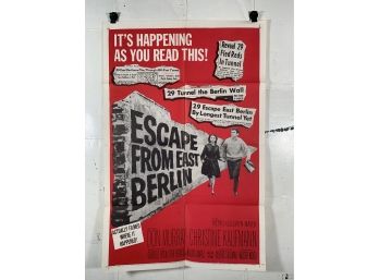 Vintage Folded One Sheet Movie Poster Escape From East Berlin 1962