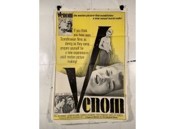 Vintage Folded One Sheet Movie Poster Venom 1981