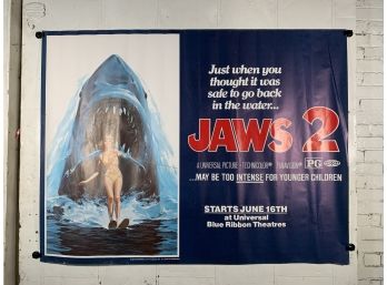 Vintage Large One Sheet Rolled Movie Poster Jaws II