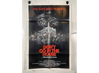 Vintage Folded One Sheet Movie Poster Don't Go In The House 1979
