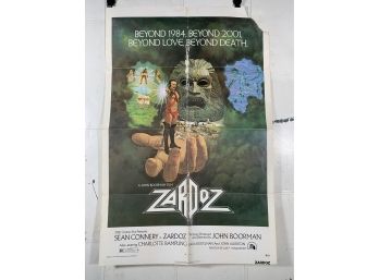 Vintage Folded One Sheet Movie Poster Zardoz 1974