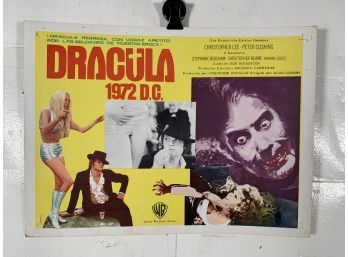Vintage Movie Theater Lobby Card Dracula AD 1972