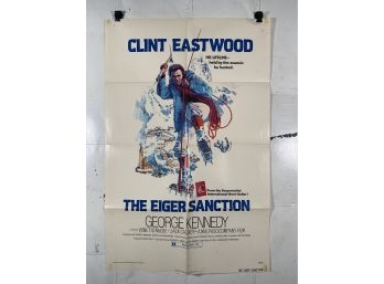 Vintage Folded One Sheet Movie Poster The Eiger Sanction 1975