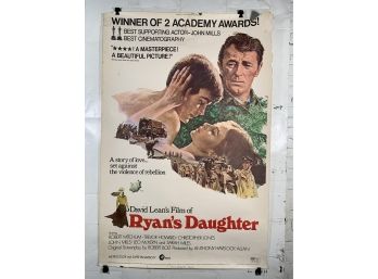Vintage Large One Sheet Rolled Movie Poster  Ryans Daughter 1971