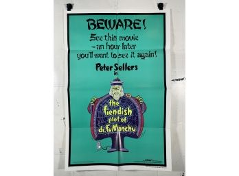 Vintage Folded One Sheet Movie Poster The Fiendish Plot Of Dr. FuManchu 1980