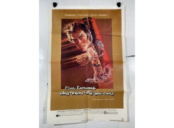 Vintage Folded One Sheet Movie Poster Any Which Way You Can 1980