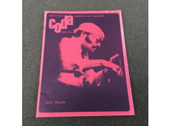 Vintage CODA Canada's Jazz Magazine. March 1975. 40 Pages. Cecil Taylor Cover. Miles Davis, Louis Armstrong.