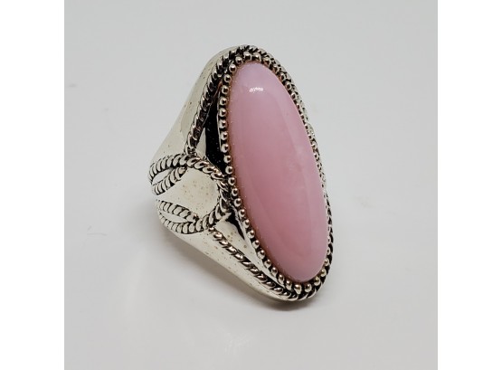 Peruvian Pink Opal Sterling Silver Ring