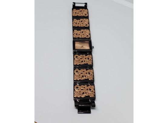 Brand New Strada Watch In Black & Rose Gold