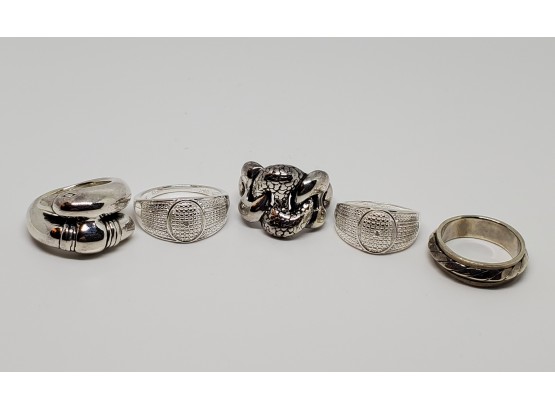 Lot Of 5 Sterling Silver Rings