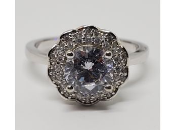 Beautiful Premium Cubic Zirconia Ring In Sterling Silver