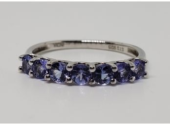 Incredible Tanzanite 7 Stone Ring In Sterling Silver