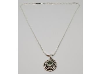 Bali Prasiolite Pendant In Sterling Silver With Stunning Sterling Chain
