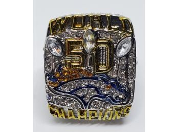 Incredible 2015 Denver Broncos Peyton Manning Super Bowl Championship Replica Ring