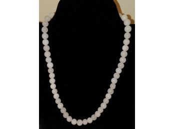 White Onyx Beaded Necklace In Sterling