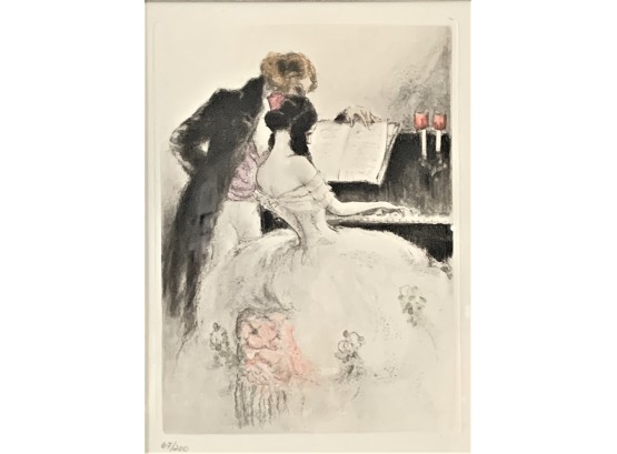 Louis Icart  Limited Edition Etching,  Piano Practice