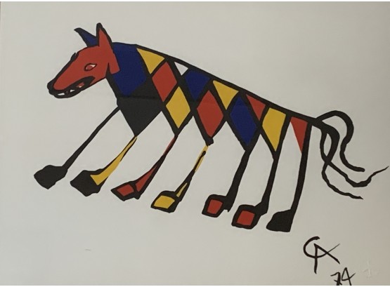 Alexander Calder Lithograph  Titled Beastie, From The Flying Colors Collection