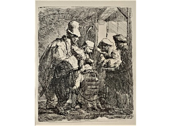 Rembrandt  Heliogravure Titled The Strolling Musicians