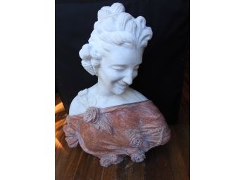 Beautiful Life Sized Solid Marble Victorian Woman Owner Paid $3000