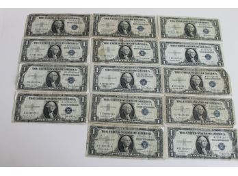 Estate Found Lot Of Blue Note Dollar Bills US Currency Money