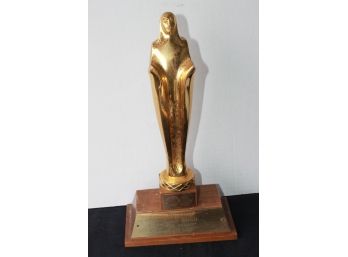 Original 1970s Chicago Film Festival Gold Hugo Movie Award Statue Like Oscar Or Emmy