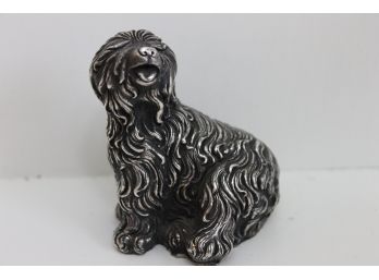 Whimsical Sterling Silver Dog Figure Or Paperweight