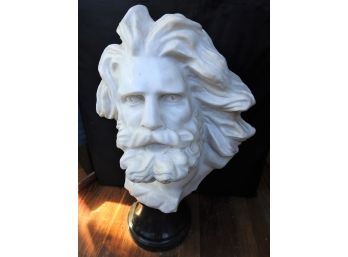 Amazing Life Sized Solid Marble Bust Of Greek God Zeus Owner Paid $3900