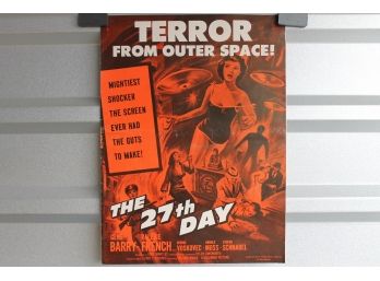 1950s Sci Fi Horror Oversized Movie Poster Pressbook 27th Day Aliens