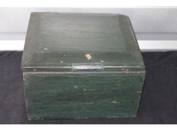 Country Green Painted Wood Box