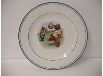 Collectible Childs ABC Plate With Teddy Bear Motif Decoration