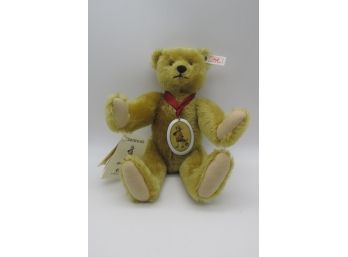 Vintage Steiff Teddy Bear With Labels And Button, Measures 9' Tall In Seating Position.