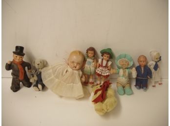 Collection Of  9 Vintage Toy Dolls, Figures, Figurines, Various Makers, See Photos, Lot # 10