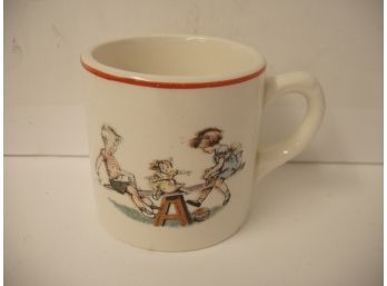 Vintage Advertising Childs Baby China Cup Hale Corp Manchester Connecticut, Measures 2 3/4' Tall