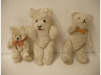 Collection Of 3 Vintage Toy Teddy Bears, Various Makers, See Photos, Bear Lot # 6