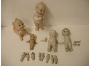 Collection Of 13 Bisque Toy Dolls, Kewpies, Frozen Charlottes, Japan, Etc., Lot # 17